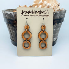 Load image into Gallery viewer, Olivewood Geo Drops - Earrings or Necklace (Vault)
