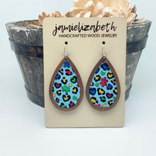 Load image into Gallery viewer, Leopard Puzzle Autism Awareness Earrings
