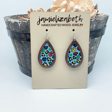 Load image into Gallery viewer, Leopard Puzzle Autism Awareness Earrings
