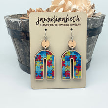 Load image into Gallery viewer, Beautiful Puzzle Autism Awareness Earrings
