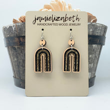 Load image into Gallery viewer, Black &amp; Gold Rainbows - Earrings  (Vault)
