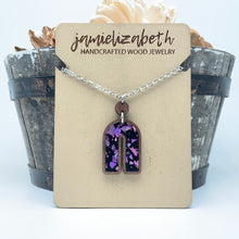 Load image into Gallery viewer, Purple Passion Fleck Acrylic Teardrops - Earrings or Necklace     -Vault
