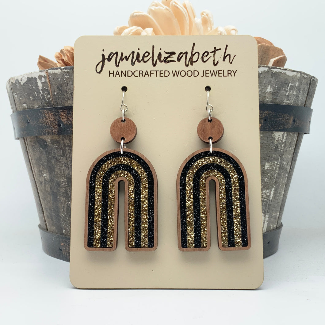 Black & Gold Rainbows - Earrings  (Vault)