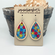 Load image into Gallery viewer, Beautiful Puzzle Autism Awareness Earrings
