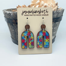 Load image into Gallery viewer, Beautiful Puzzle Autism Awareness Earrings
