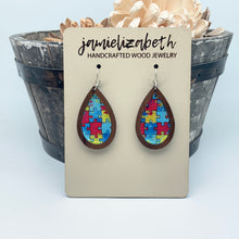 Load image into Gallery viewer, Beautiful Puzzle Autism Awareness Earrings
