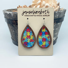 Load image into Gallery viewer, Beautiful Puzzle Autism Awareness Earrings
