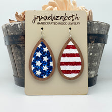 Load image into Gallery viewer, Stars and Stripes Glitter Flag Earrings  *Vault
