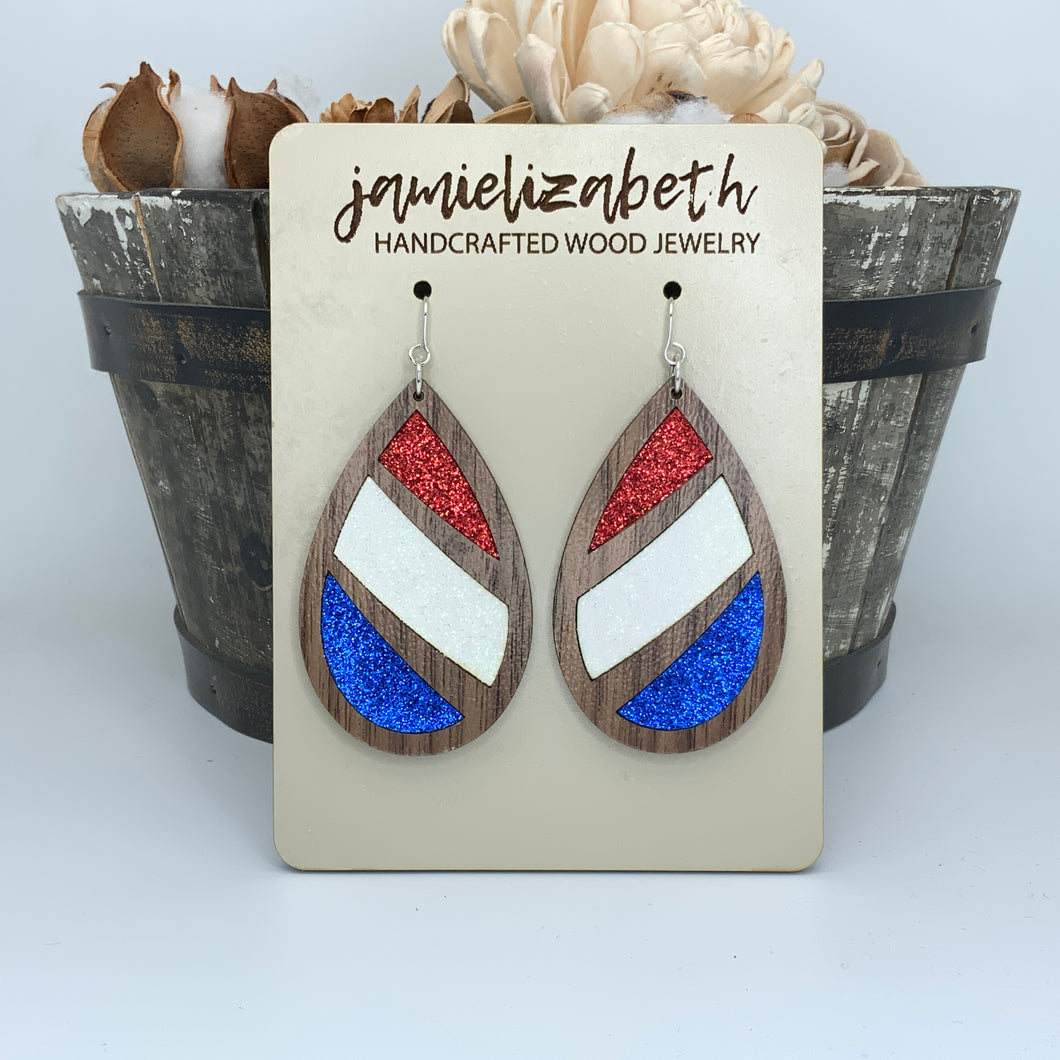 Red White and Blue Trifecta Earrings  *Vault