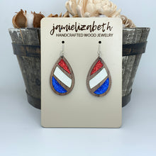 Load image into Gallery viewer, Red White and Blue Trifecta Earrings  *Vault
