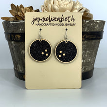 Load image into Gallery viewer, Black Glitter Bowling Ball Earrings
