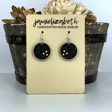 Load image into Gallery viewer, Black Glitter Bowling Ball Earrings
