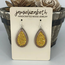 Load image into Gallery viewer, Gold Shattered Glass Earrings or Necklace (Vault)
