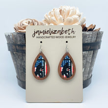 Load image into Gallery viewer, Lineman Flag Teardrop Earrings or Necklace
