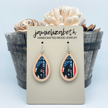 Load image into Gallery viewer, Lineman Flag Teardrop Earrings or Necklace
