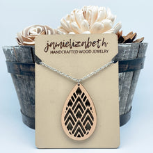 Load image into Gallery viewer, Mountain Geo Wood Teardrops or Necklace   *Vault
