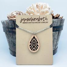 Load image into Gallery viewer, Mountain Geo Wood Teardrops or Necklace   *Vault
