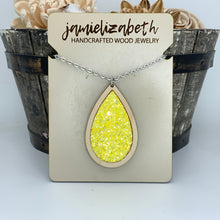 Load image into Gallery viewer, Ray of Sunshine Yellow Glitter Earrings and Necklace     *Vault
