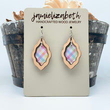 Load image into Gallery viewer, Spring Plaid Acrylic Scallops - Earrings or Necklace    -Vault
