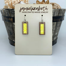 Load image into Gallery viewer, Ray of Sunshine Yellow Glitter Earrings and Necklace     *Vault
