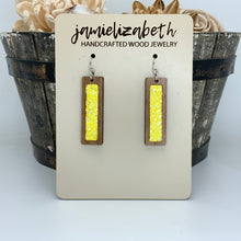 Load image into Gallery viewer, Ray of Sunshine Yellow Glitter Earrings and Necklace     *Vault
