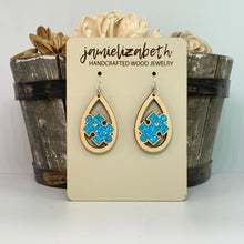 Load image into Gallery viewer, Blue Glitter Autism Awareness Earrings
