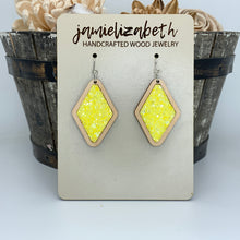 Load image into Gallery viewer, Ray of Sunshine Yellow Glitter Earrings and Necklace     *Vault
