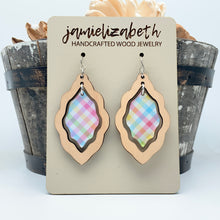 Load image into Gallery viewer, Spring Plaid Acrylic Scallops - Earrings or Necklace    -Vault
