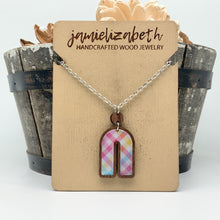 Load image into Gallery viewer, Spring Plaid - Acrylic Rainbows - Earrings or Necklace    -Vault
