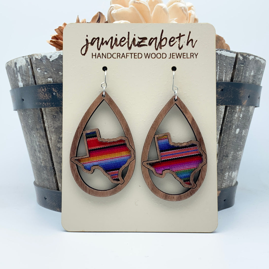 Texas Serape Acrylic/Wood -  Earrings and Studs *Vault