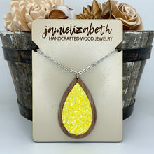 Load image into Gallery viewer, Ray of Sunshine Yellow Glitter Earrings and Necklace     *Vault
