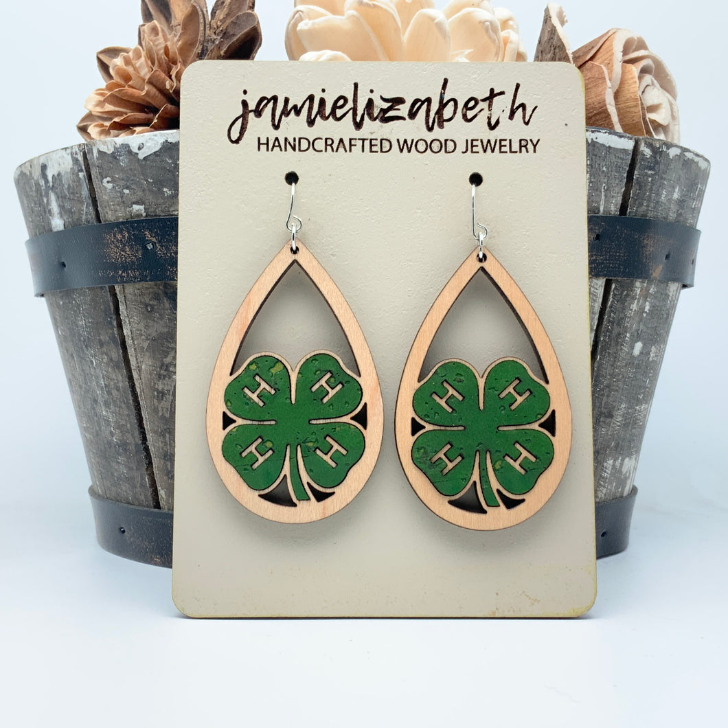 4H Clover Teardrops & Studs - Earrings