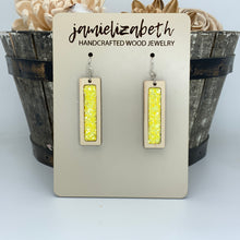 Load image into Gallery viewer, Ray of Sunshine Yellow Glitter Earrings and Necklace     *Vault
