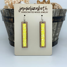 Load image into Gallery viewer, Ray of Sunshine Yellow Glitter Earrings and Necklace     *Vault
