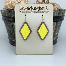 Load image into Gallery viewer, Ray of Sunshine Yellow Glitter Earrings and Necklace     *Vault
