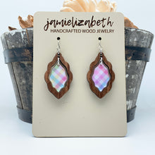 Load image into Gallery viewer, Spring Plaid Acrylic Scallops - Earrings or Necklace    -Vault
