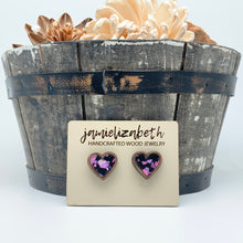 Load image into Gallery viewer, Purple Passion Heart Studs    -Vault
