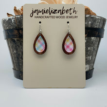 Load image into Gallery viewer, Spring Plaid Acrylic Teardrops - Earrings or Necklace    -Vault
