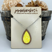 Load image into Gallery viewer, Ray of Sunshine Yellow Glitter Earrings and Necklace     *Vault
